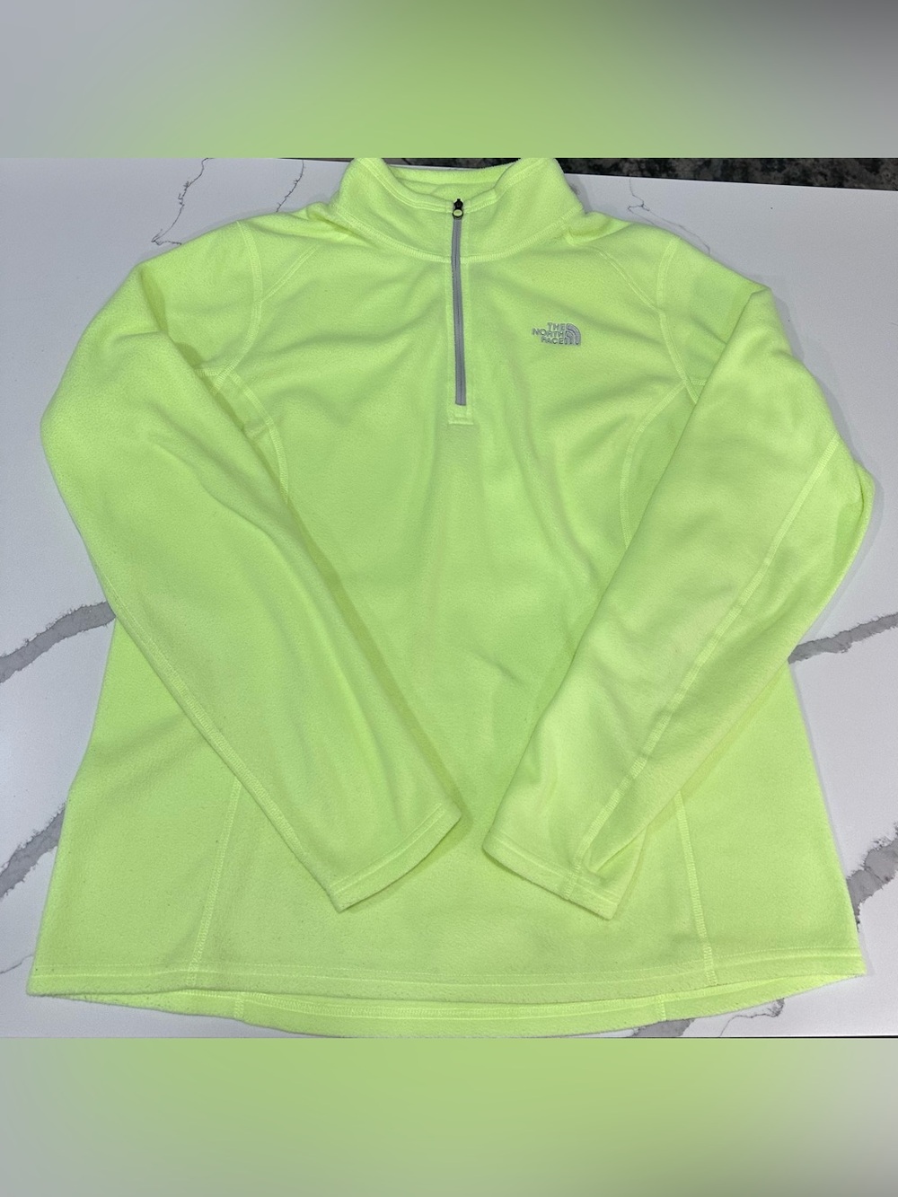 The North Face Women’s Neon Yellow Half-Zip Fleece Pullover - Size XL